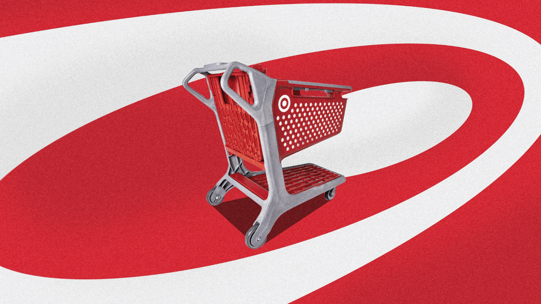 Target shopping cart with bullseye background representing the featured retail offer